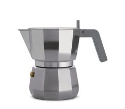 Alessi Cafetieres | Cafetiere Italienne Moka Gris Argent Metal /3 Tasses - Alessi