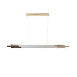 DCW Éditions Suspensions | Suspension Org Horizontal Medium Verre Blanc / Led - L 160 Cm - Dcw Editions