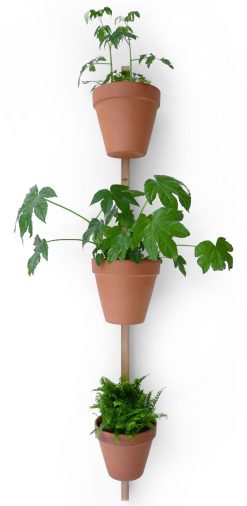 Compagnie Pots Et Plantes | Support Mural Xpot Bois / Pour 3 Pots De Fleurs Ou Etageres - H 150 Cm - Compagnie