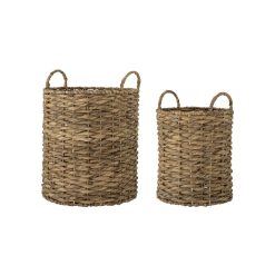 Bloomingville Paniers Et Petits Rangements | Panier Lilla Fibre Vegetale / Set De 2 - O31Xh44/O37Xh50 Cm - Jacinthe D'Eau - Bloomingville