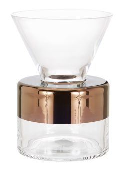 Tom Dixon Vases | Vase Tank Verre Transparent Cuivre Medium / O 14 Cm X H 19 Cm - Tom Dixon