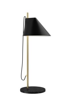 Louis Poulsen Lampes De Table | Lampe De Table Yuh Led Metal Pierre Noir / Base Marbre - Orientable - Louis Poulsen