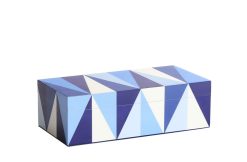 Jonathan Adler Boites Deco | Boite Sorrento Small Bois Bleu / 20 X 10 Cm - Jonathan Adler