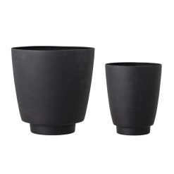 Bloomingville Pots Et Plantes | Pot De Fleurs Metal Noir / Set De 2 - Bloomingville