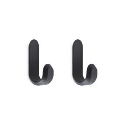 Normann Copenhagen Portemanteaux Et Pateres | Patere Curve Mini Metal Noir / Set De 2 - H 5,8 Cm - Normann Copenhagen