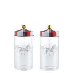 Alessi Boites Et Conservation | Bocal Hermetique Circus Verre / Set De 2 - 14 Cl - Pour Epices - Alessi