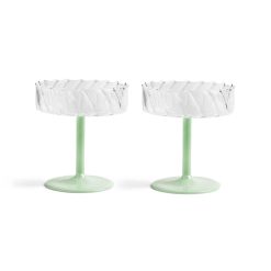 & klevering Verres | Coupe A Champagne Twirl Verre Vert / Set De 2 - & Klevering