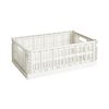 Hay Paniers Et Petits Rangements | Panier Colour Crate Plastique Blanc Beige Large / 34,5 X 53 Cm - Recycle - Hay