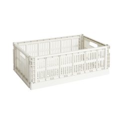 Hay Paniers Et Petits Rangements | Panier Colour Crate Plastique Blanc Beige Large / 34,5 X 53 Cm - Recycle - Hay