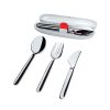 Alessi Couverts | Set Couverts De Voyage Food A Porter Metal / 3 Pieces Avec Etui - Alessi