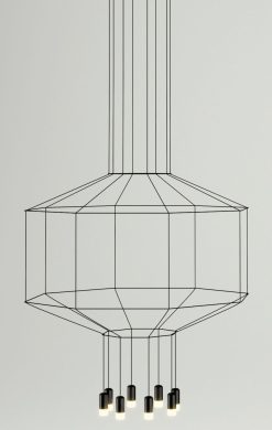 Vibia Suspensions | Suspension Wireflow Tissu Noir / O 120 Cm X H 62,5 Cm - Arik Levy, 2013 - Vibia