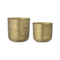 Bloomingville Pots Et Plantes | Pot De Fleurs Bobie Or Metal / Set De 2 - O17,5 X H16 & O20,5 X H19 Cm - Bloomingville