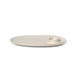 Ferm Living Accessoires Cuisine | Coquetier Flow Ceramique Blanc / Avec Coquetier Integre - 23 X 14 Cm - Ferm Living