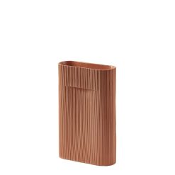 Muuto Vases | Vase Ridge Medium Ceramique Marron / H 35 Cm - Terre Cuite - Muuto