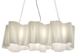 Artemide Suspensions | Suspension Logico Grande Verre Blanc / 3 Elements En Ligne - Artemide