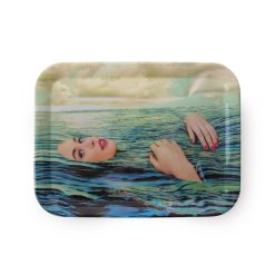 Seletti Plateaux Et Plats De Service | Plateau Toiletpaper - Sea Girl Plastique Bleu / 32 X 43,5 Cm - Melamine - Seletti