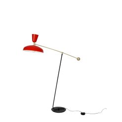 SAMMODE STUDIO Lampadaires | Lampadaire G1 Metal Rouge / Reedition 1951, Pierre Guariche / H 120 Cm - Sammode Studio