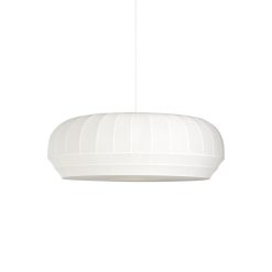 Northern Suspensions | Suspension Tradition Tissu Blanc / Large Oval - O 73 X H 27,5 Cm - Northern