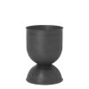 Ferm Living Pots Et Plantes | Pot De Fleurs Hourglass Small Metal Noir / O 30 X H 42,5 Cm - Ferm Living