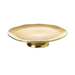 Bitossi Home Plateaux Et Plats De Service | Plat A Gateau Alzata Ceramique Or Metal / Porcelaine - O 30,5 Cm - Bitossi Home