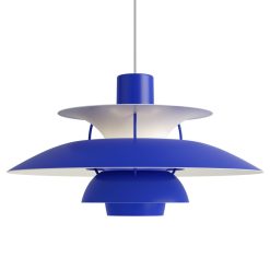 Louis Poulsen Suspensions | Suspension Ph 5 Metal Bleu / O 50 Cm - Poul Henningsen, 1958 - Louis Poulsen