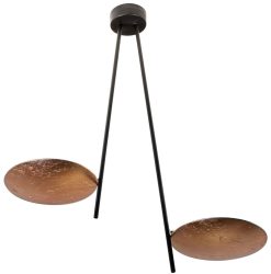 Catellani & Smith Suspensions | Suspension Lederam C2 Metal Noir Cuivre / Led - H 43 Cm - Catellani & Smith