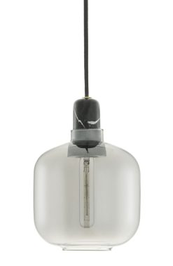 Normann Copenhagen Suspensions | Suspension Amp Small Verre Pierre Gris Noir / O 14 X H 17 Cm - Marbre - Normann Copenhagen