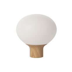 Bolia Lampes De Table | Lampe De Table Acorn Verre Blanc Bois Naturel / O 32 Cm - Bolia