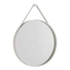 Hay Miroirs | Miroir Mural Strap N°2 Metal Gris / O 50 Cm - Sangle En Tissu - Hay