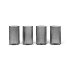 Ferm Living Verres | Verre A Liqueur Ripple Verre Gris / Verrine - Set De 4 / O 5.4 X H 9 Cm - Ferm Living