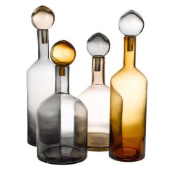 Pols Potten Carafes Et Decanteurs | Carafe Bubbles & Bottles Verre / Verre - Set De 4 / H 44 Cm - Pols Potten