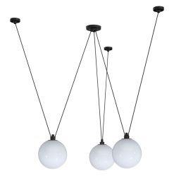 DCW Éditions Suspensions | Suspension Acrobate N°325 Verre / Lampe Gras - 3 Abat-Jours O 25 Cm - Dcw Editions