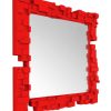 Slide Miroirs | Miroir Mural Pixel Plastique Rouge / 80 X 80 Cm - Slide