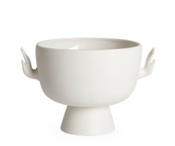 Jonathan Adler Vases | Coupe Eve Ceramique Blanc / Anses En Forme De Mains - Jonathan Adler