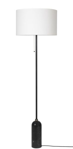 Gubi Lampadaires | Lampadaire Gravity Tissu Pierre / Avec Variateur - O 50 X H 169 Cm - Gubi