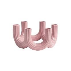 & klevering Bougeoirs, Photophores | Chandelier Churros Ceramique Rose / O 23.5 X H 11 Cm - & Klevering