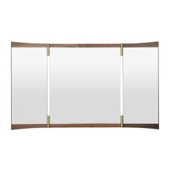 Gubi Miroirs | Miroir Mural Vanity 3 Bois / L 116,6 X H 69 Cm - Pivotant / Panneaux Articules - Gubi