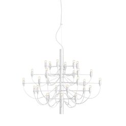 Flos Suspensions | Suspension 2097 Metal / 30 Ampoules Transparentes Incluses - O 88 Cm/ Gino Sarfatti, 1958 - Flos