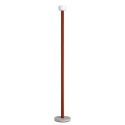 Flos Lampadaires | Lampadaire Bellhop Metal Verre Pierre Rouge / Base Ciment - H 178 Cm - Flos