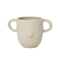 Ferm Living Pots Et Plantes | Pot De Fleurs Mus Large Ceramique Beige / Gres - H 12 Cm - Ferm Living