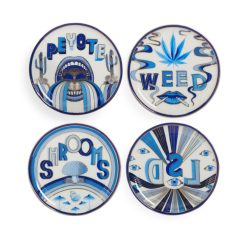 Jonathan Adler Dessous De Plat | Dessous De Verre Druggist Ceramique / Set De 4 - Porcelaine & Or - Jonathan Adler