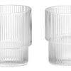 Ferm Living Verres | Verre Ripple Verre Transparent / Set De 4 - O 7 X H 9 Cm (20 Cl) - Ferm Living