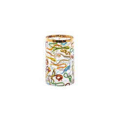 Seletti Vases | Vase Toiletpaper - Snakes Verre / Small - O 9 X H 14 Cm / Detail Or 24K - Seletti