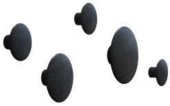 Muuto Portemanteaux Et Pateres | Patere The Dots Wood Bois Noir / Set De 5 - Lars Tornoe, 2007 - Muuto