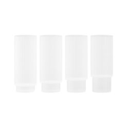 Ferm Living Verres | Verre Long Drink Ripple Verre Blanc / Set De 4 - O 7 X H 14 Cm (30 Cl) - Ferm Living