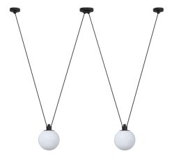 DCW Éditions Suspensions | Suspension Acrobate N°324 Verre / Lampe Gras - 2 Abat-Jours O 17 Cm - Dcw Editions