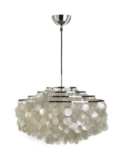 Verpan Suspensions | Suspension Fun 10Dm Verre Blanc / O 57 Cm - Panton 1964 - Verpan