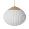 Bolia Suspensions | Suspension Acorn Verre Blanc / O 64 Cm - Verre Strie & Chene - Bolia