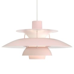 Louis Poulsen Suspensions | Suspension Ph 5 Pastels Metal Rose / O 50 Cm - Poul Henningsen, 1958 - Louis Poulsen