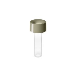 Foscarini Vases | Vase Lumineux Fleur Led Verre Vert / Lampe Sans Fil - O 11 X H 24 Cm - Foscarini